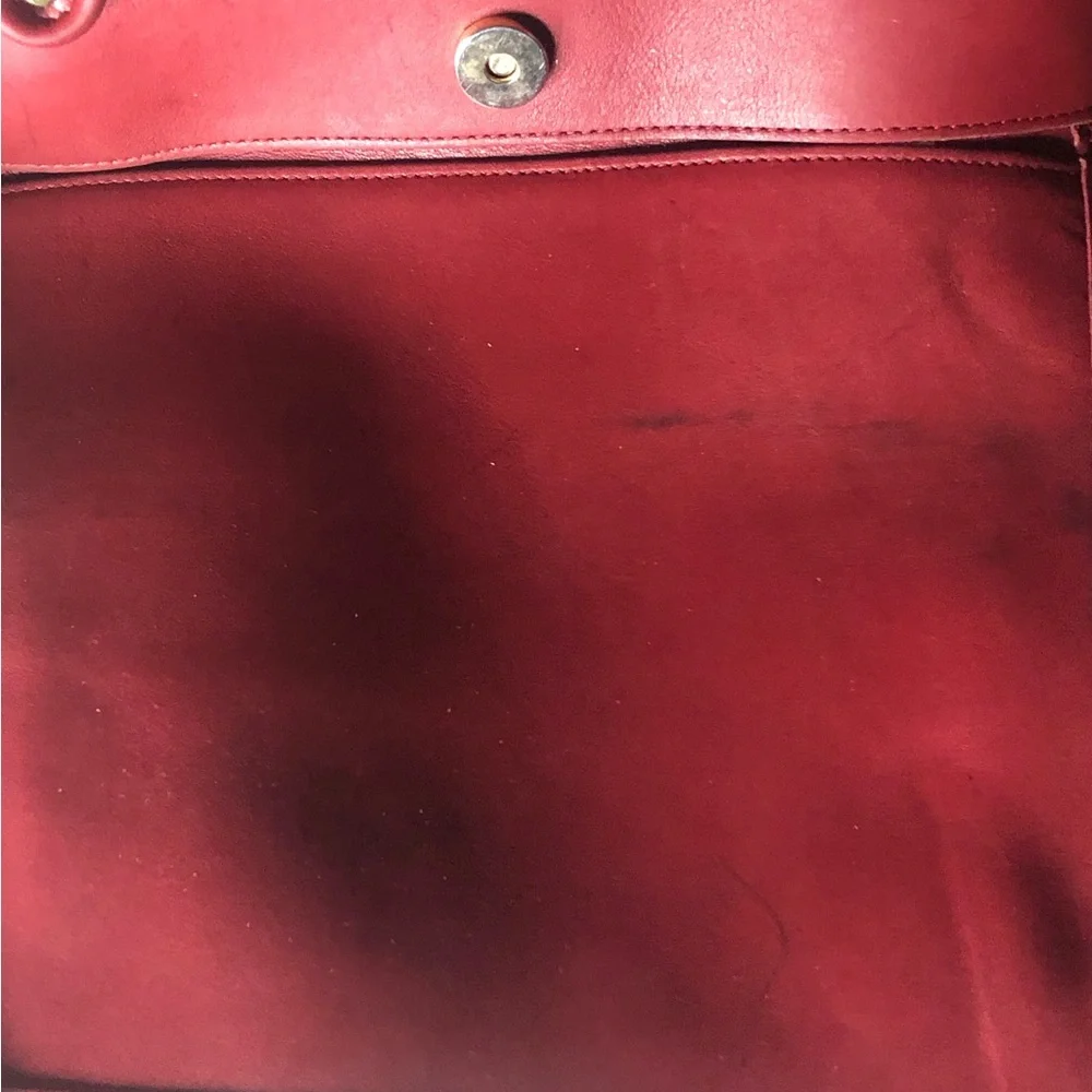 VINTAGE COACH Legacy Red Glove Tanned Leather Large Shopper Tote Bag 9090 COA